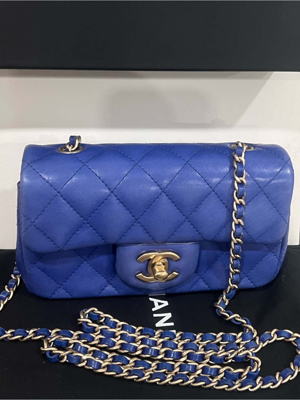 💙💙Chanel Quilted Lambskin Extra Mini Rectangular Flap Bag - Picture 4 of 12